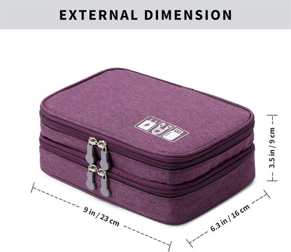 Travel Cord Cable Organizer Portable Electronics Accessories Carrying Bag Storage Case, Purple